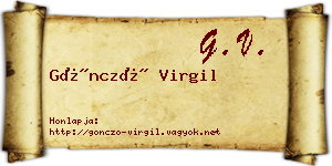 Göncző Virgil névjegykártya